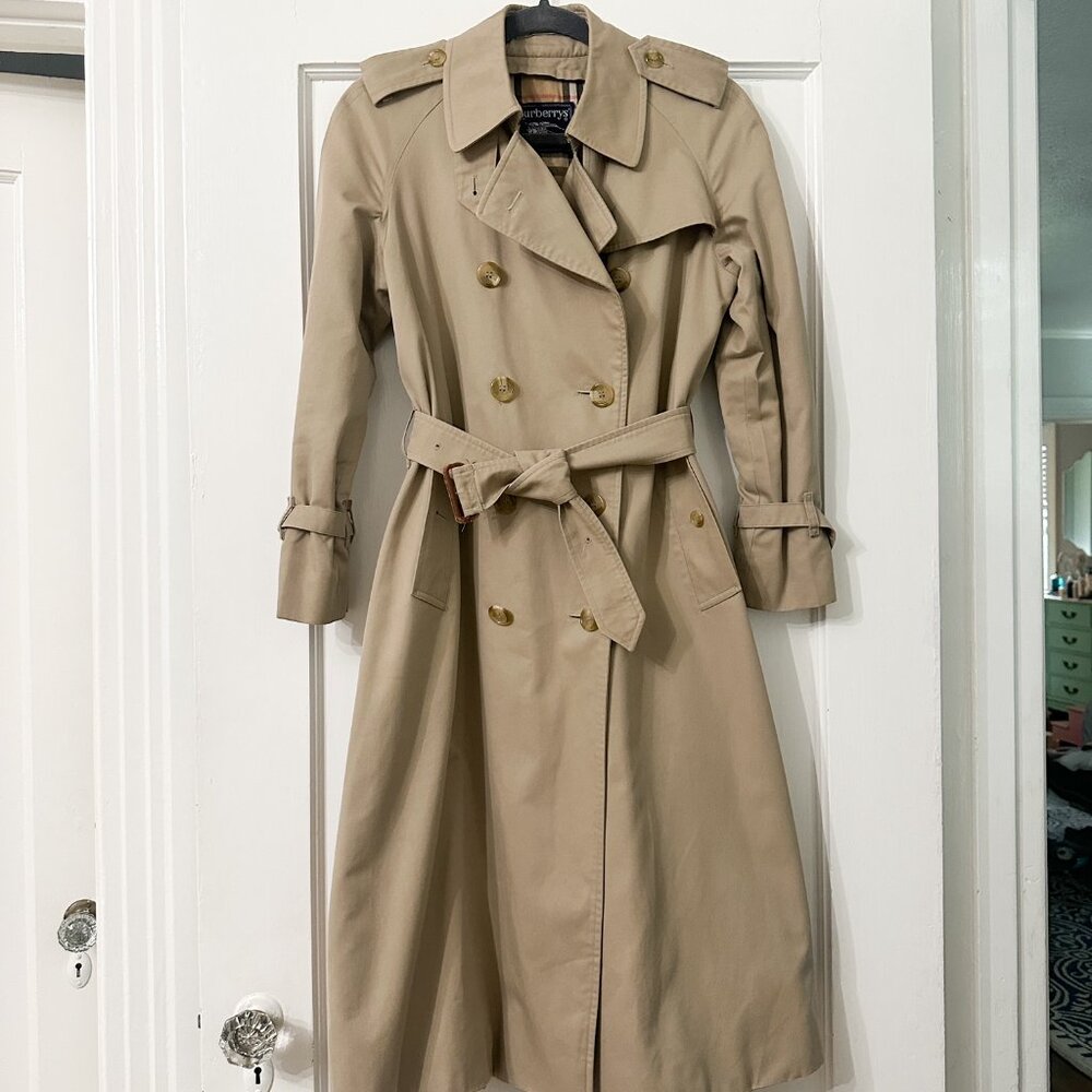 Vintage Burberry Kensington Trench Coat Size 8 P